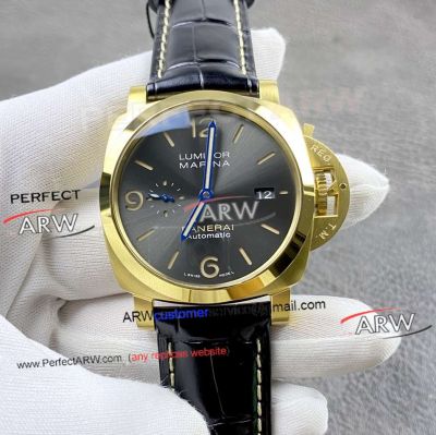 VS Factory Panerai Pam1115 Luminor 1950 3 Days Yellow Gold Grey Face Replica Watch